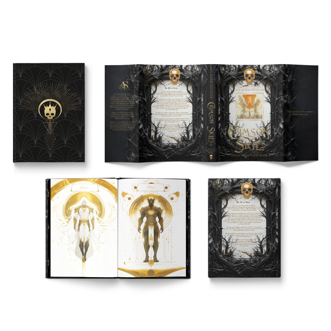 Crimson Skies (Fallen Messengers Book 6) Special Edition HARDBACK dust jacket, case, and end papers