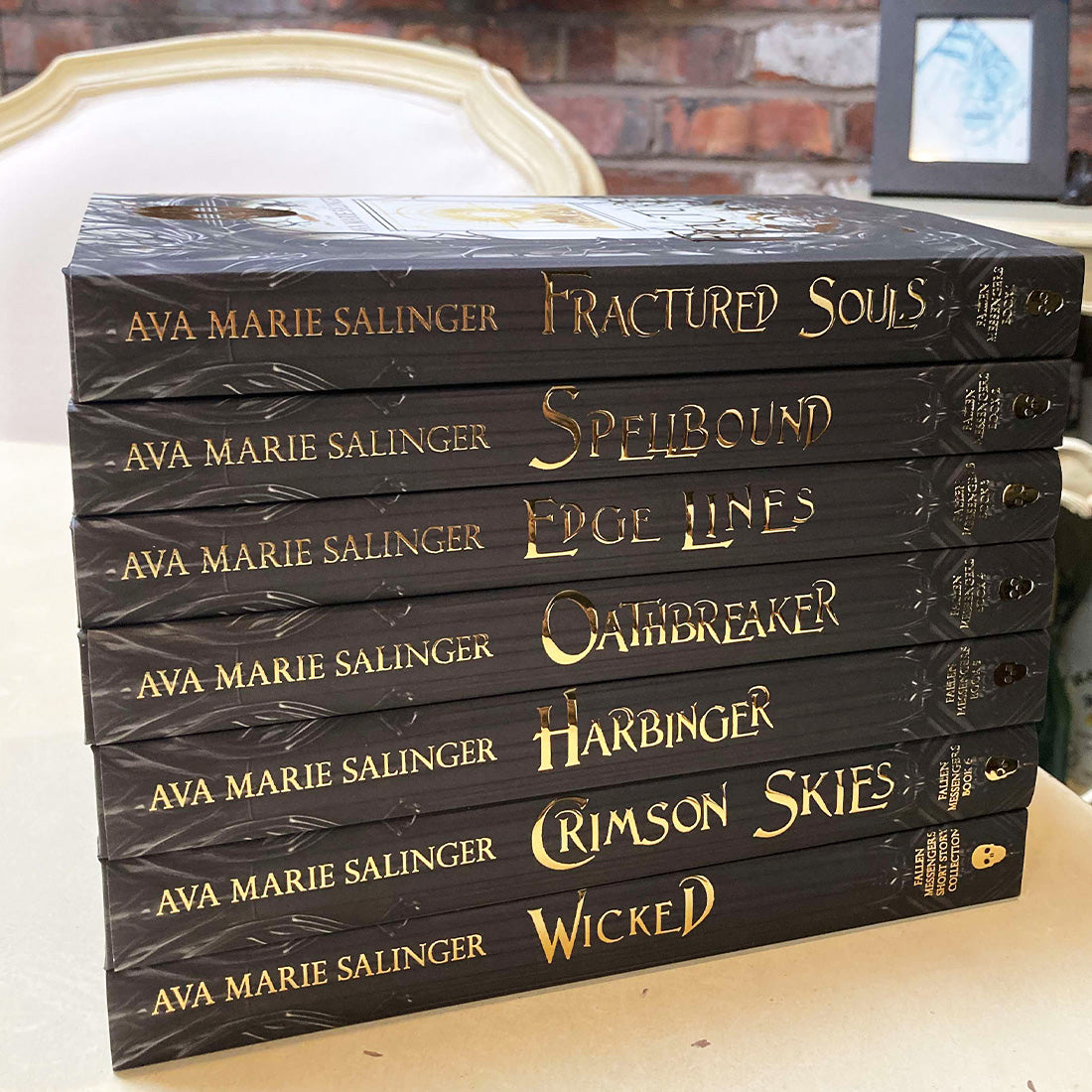 Fallen Messengers Books 1-7 SPECIAL EDITION HARDBACK BUNDLE gay romantic fantasy author ava marie salinger