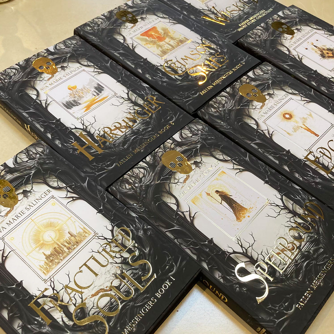 Fallen Messengers Books 1-7 SPECIAL EDITION HARDBACK BUNDLE gay romantic fantasy author ava marie salinger