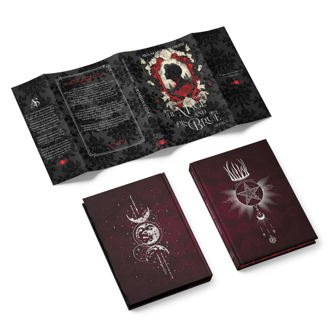 Gothic-style book with intricate designs on a white background