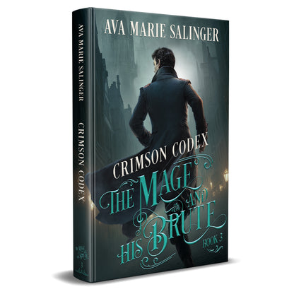Book cover of 'Crimson Codex: The Mage and His Brute' by Ava Marie Salinger on a white background
