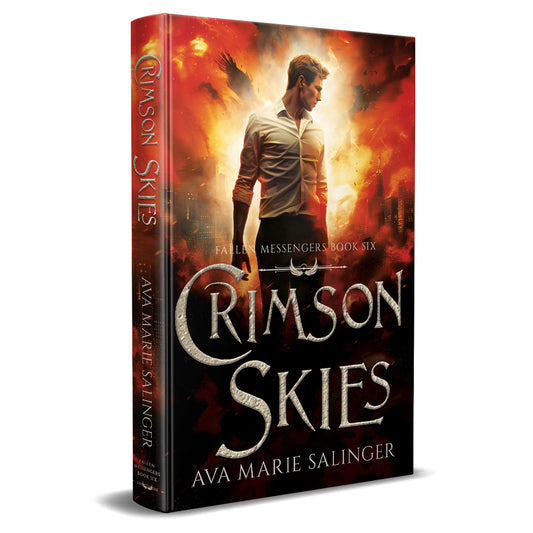 Crimson Skies (Fallen Messengers Book 6) HARDBACK gay romantic fantasy author ava marie salinger