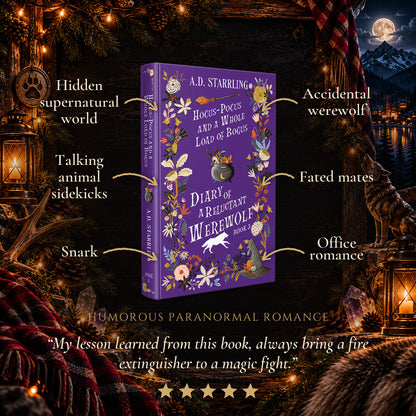 Hocus-Pocus and a Whole Load of Bogus Special Edition Hardback tropes: Hidden supernatural world, Talking animal sidekicks, Snark, Accidental werewolf, Fated mates, Office romance. Five-star reader review.