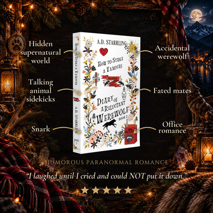 How to Stake a Vampire Special Edition Paperback tropes: Hidden supernatural world, Talking animal sidekicks, Snark, Accidental werewolf, Fated mates, Office romance. Five-star reader review.