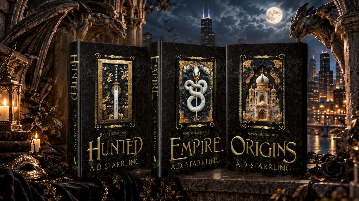 Seventeen special editions hero with Hunted, Empire and Origins against a gothic Chicago skyline