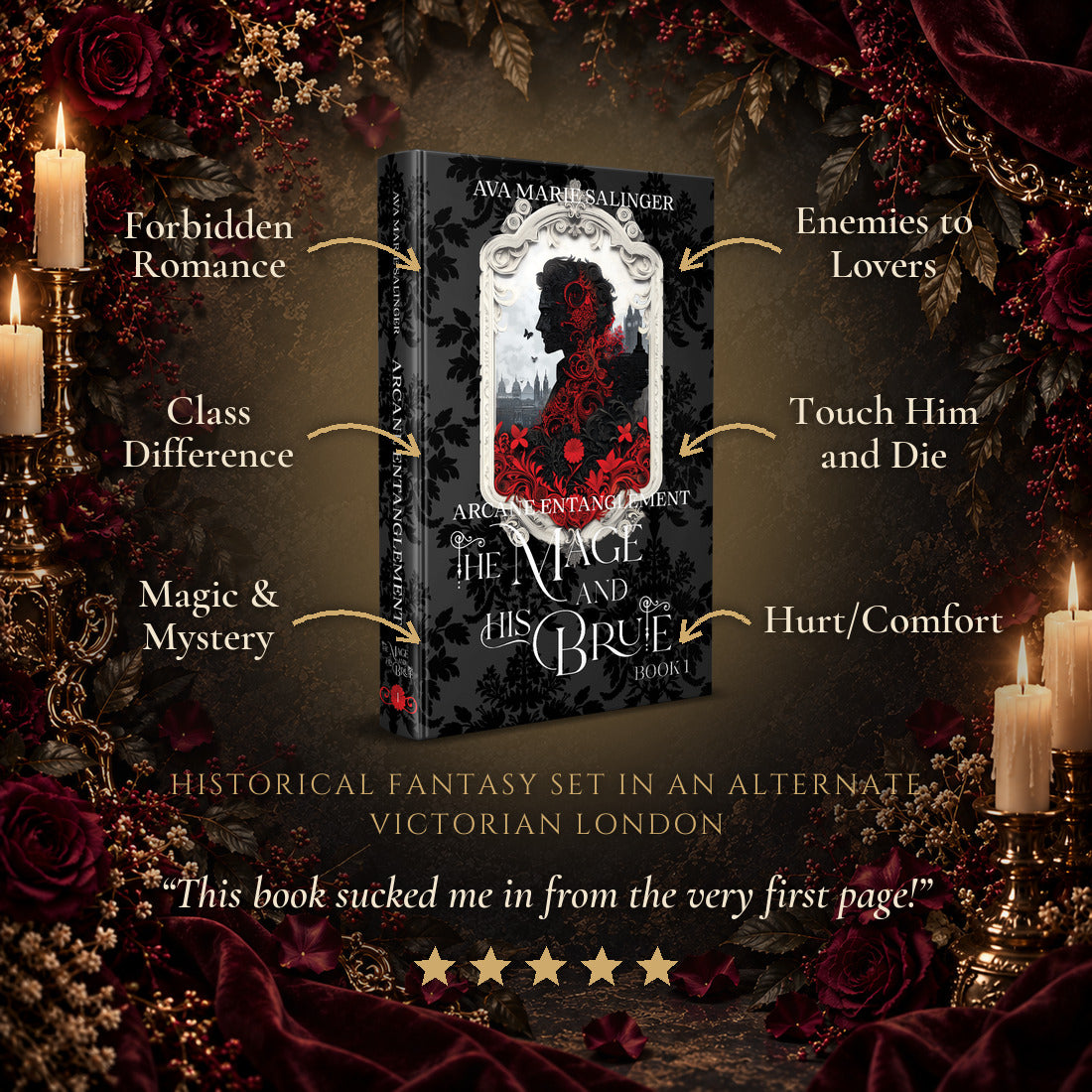 Arcane Entanglement Special Edition Hardback tropes: Forbidden Romance, Enemies to Lovers, Class Difference, Touch Him and Die, Magic and Mystery, Hurt/Comfort. Historical fantasy set in an alternate Victorian London. Five-star reader review: This book sucked me in from the very first page!