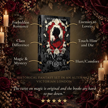 Crimson Codex Special Edition Paperback tropes: Forbidden Romance, Enemies to Lovers, Class Difference, Touch Him and Die, Magic and Mystery, Hurt/Comfort. Historical fantasy set in an alternate Victorian London. Five-star reader review: The twist on magic is original and the books are hard to put down.